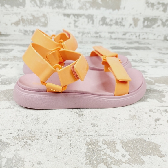 NEW Melissa Papete Essential Pink Orange Summer Flat Sandals K920 - Picture 5 of 11